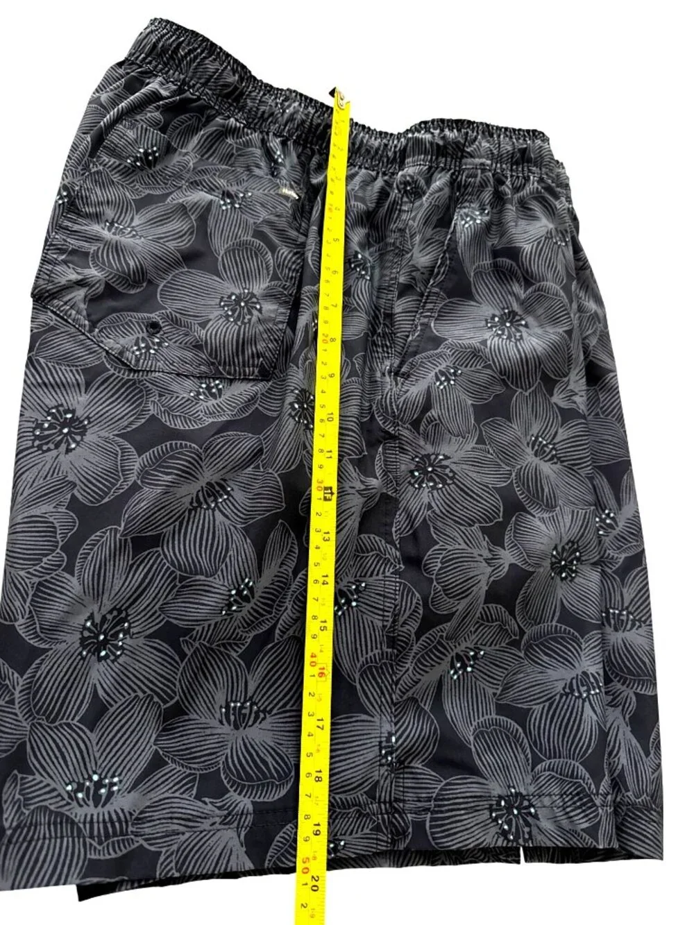 Hurley Mens XXL Black Floral Swim Shorts With Elastic Waist & Drawstring - Picture 5 of 6